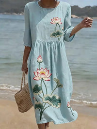 Vestido casual de mujer con estampado floral