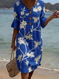 Vestido casual de mujer con estampado floral