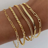 Juego de pulseras de 5 piezas en oro