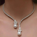 Collar elegante con perlas de plata esterlina