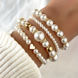 Conjunto de pulseras de perlas atemporales